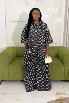 StitchesByAisy Trinity Set | Black & White Polka Dot Jumpsuit