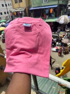 Unisex Pink Round Neck