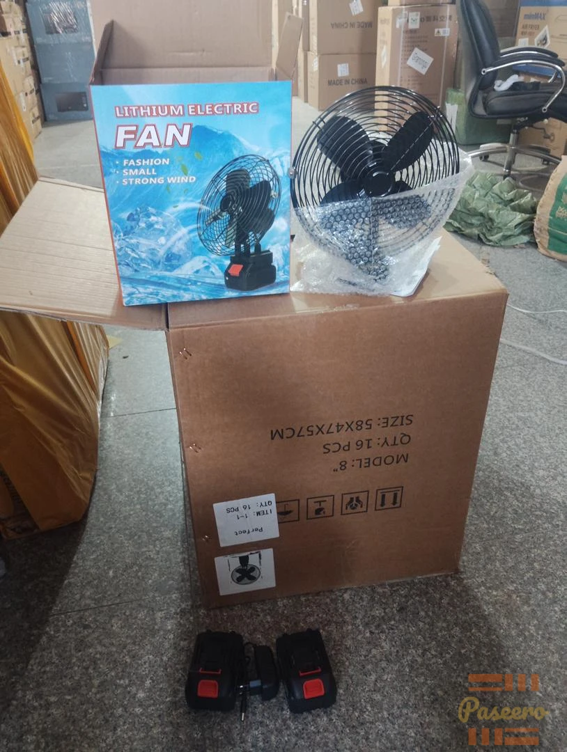Lithium rechargeable battery fan
