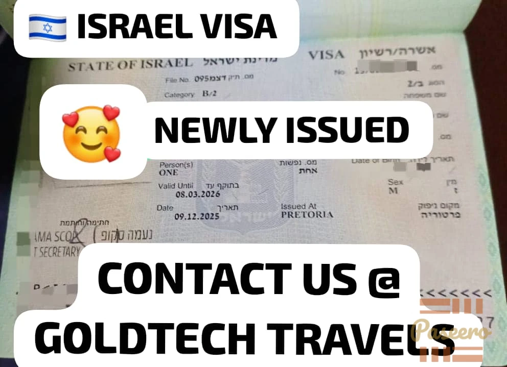 Israel 🇮🇱 Tourist/Visit Visa Available