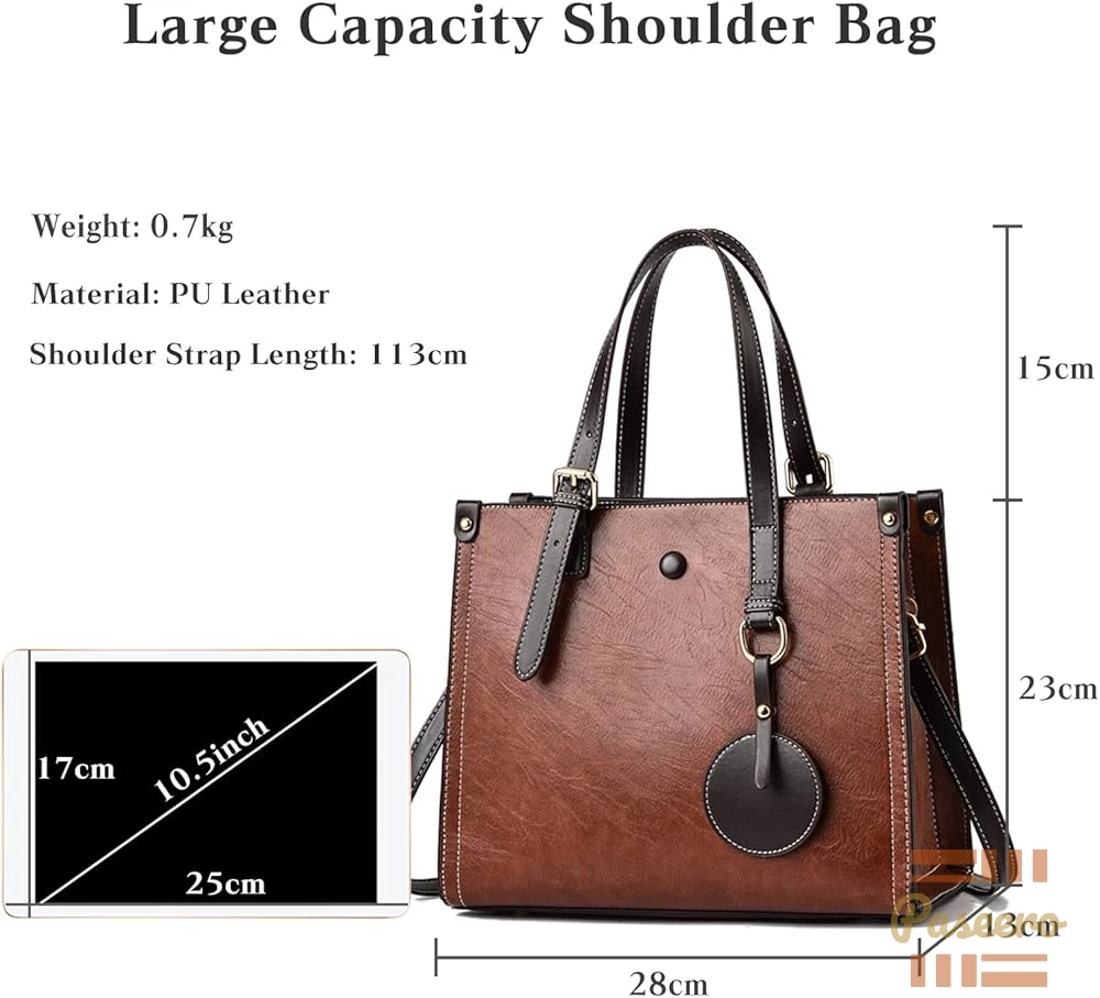 FANDARE Women Handbag Tote Top Handle PU Leather Shoulder Satchel Crossbody1
