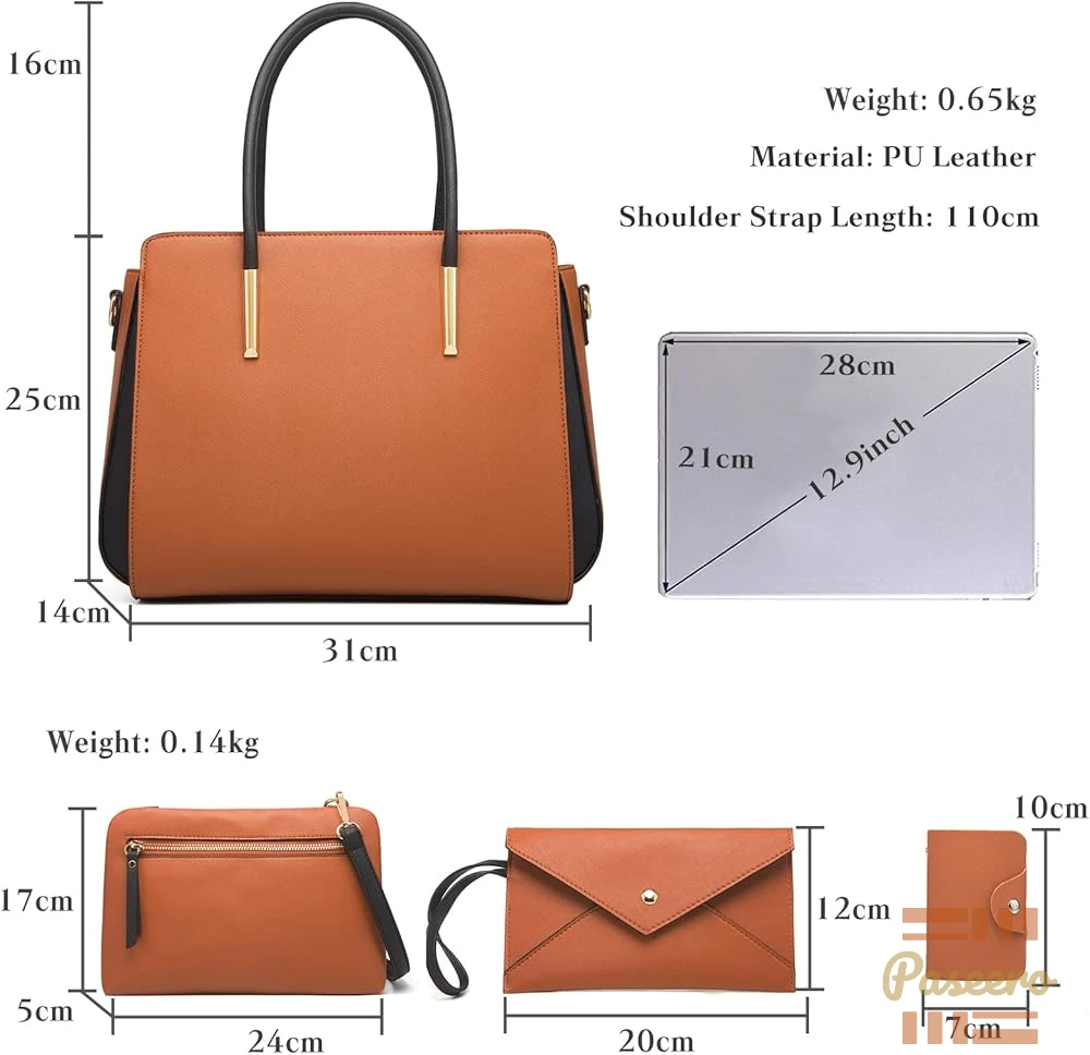 FANDARE Elegant Handbags Wallet Tote Bag Womens Top Handle Satchel Purse