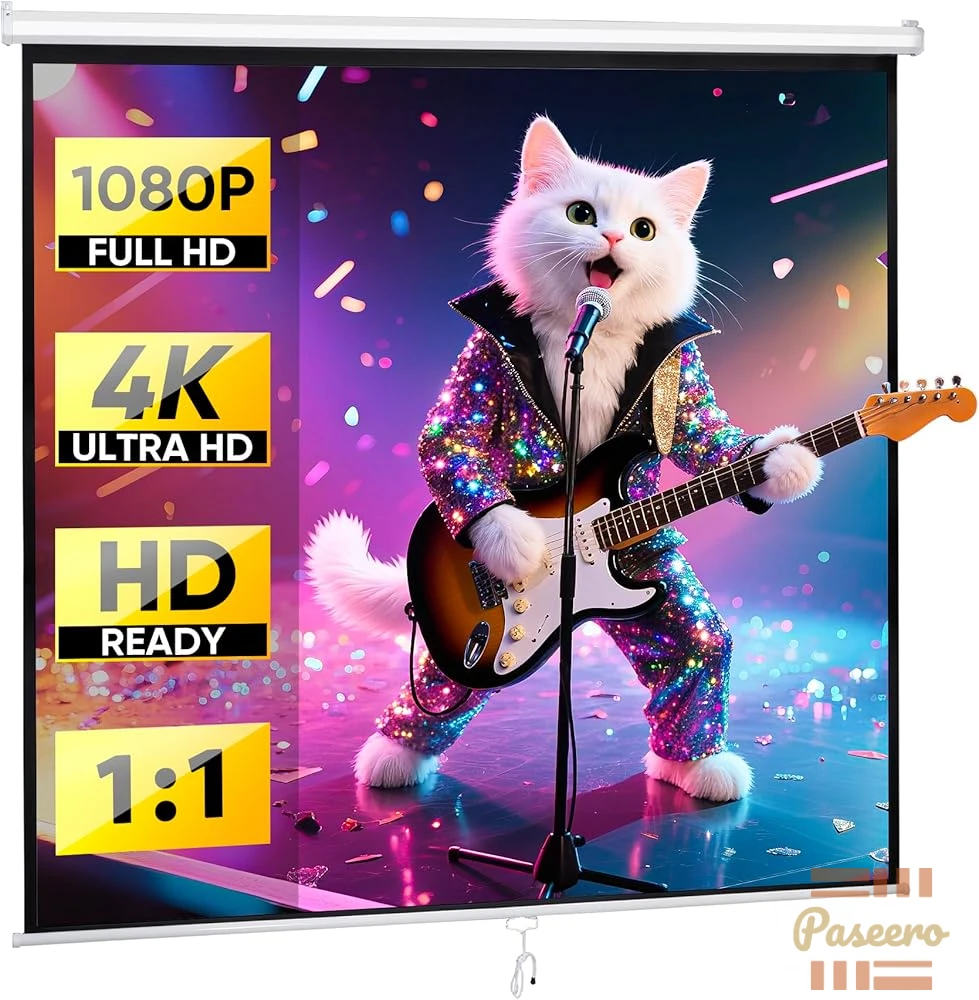 Epetlover 120" Projector Screen Manual Pull Down Outdoor Movie Screen