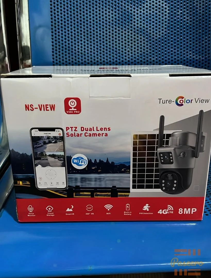 Solar double lens CCTV camera