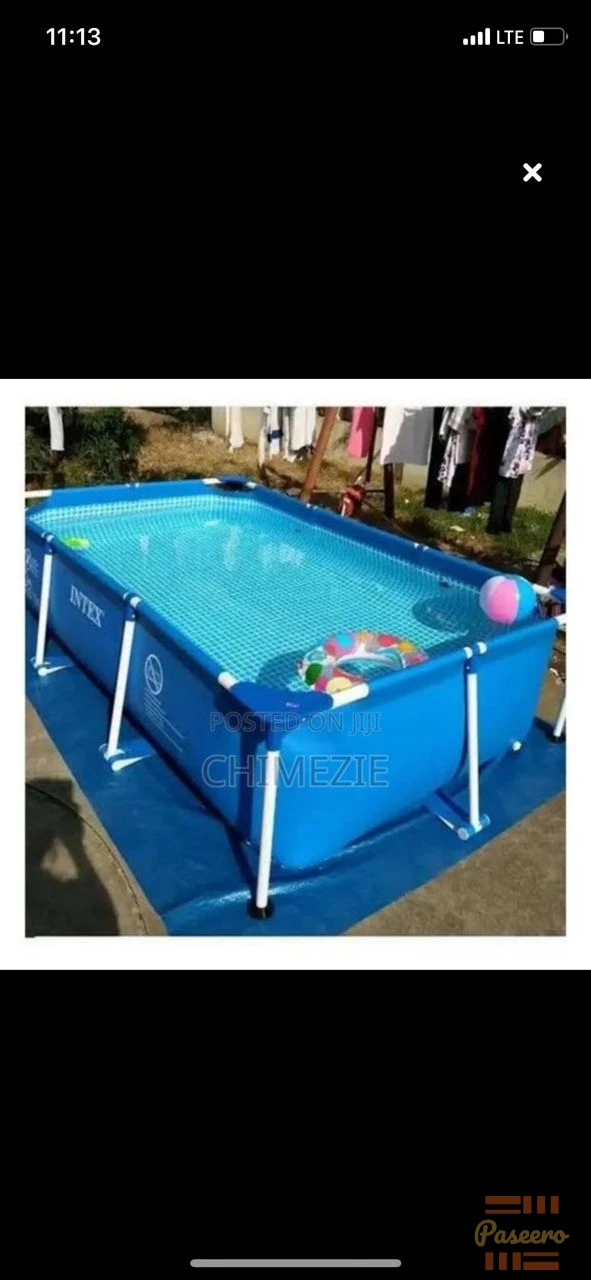 INTEX 14'9" X 7'2" X 33" Metal Frame Rectangular Pool1