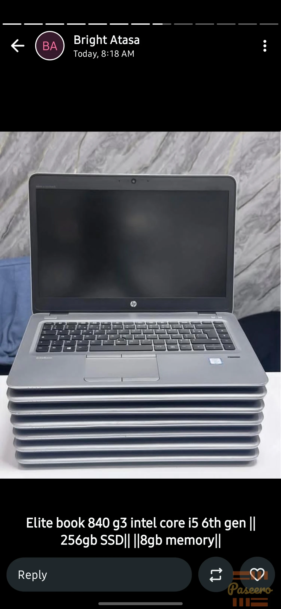 Hp elitebook 840g3 Intel core i5 6gen 256ssd 8gb5