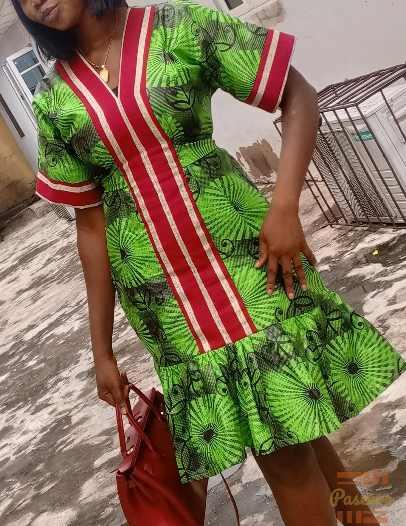 Kimono Ankara short dress mixed with Aso-oke for classy1