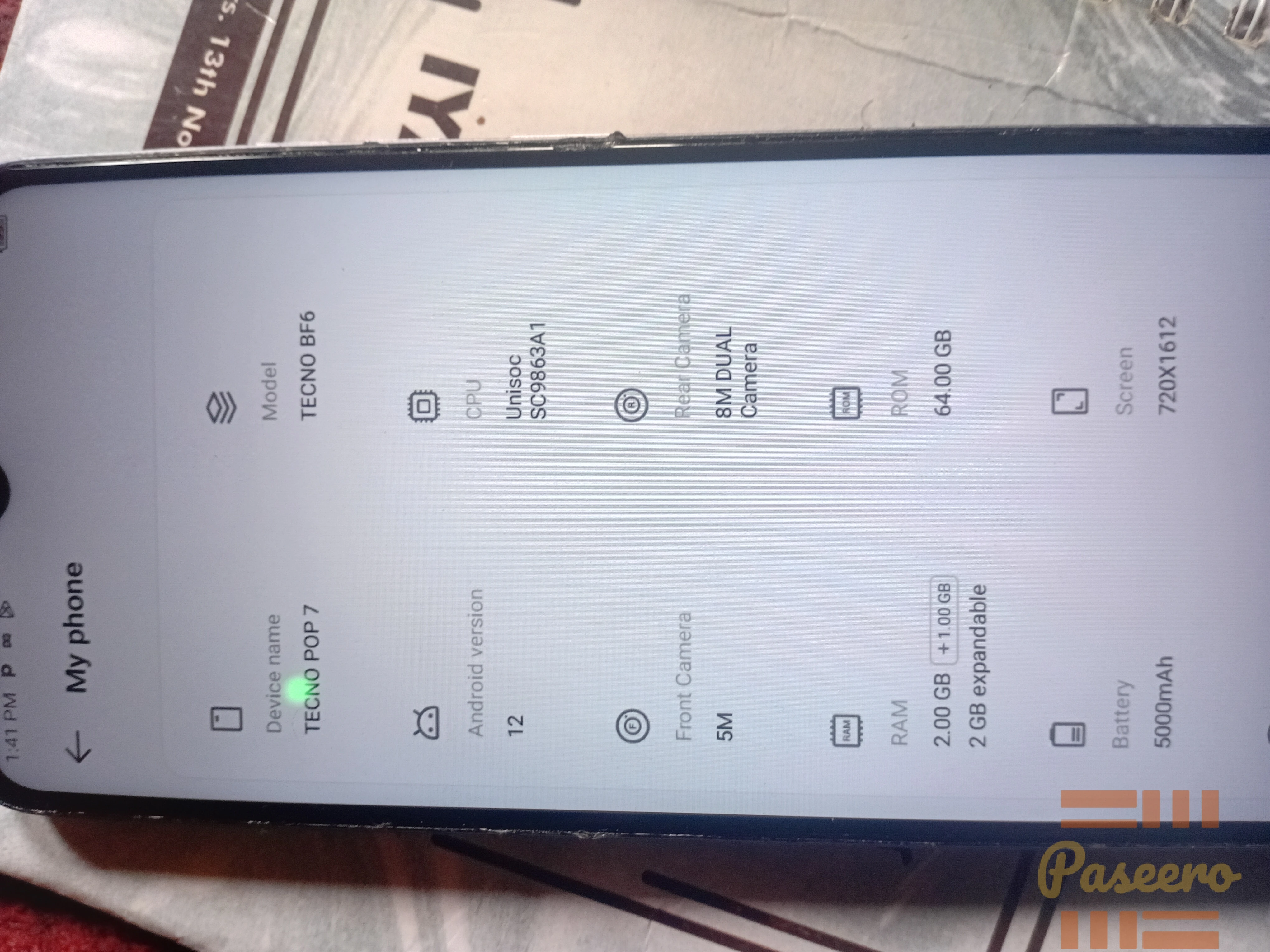 Used tecno pop 7 phone1