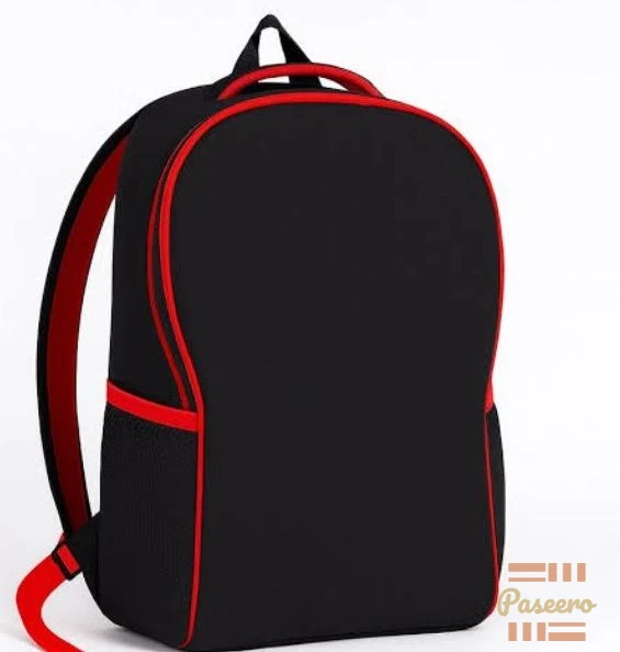 Plain Black Unisex Backpack - Lightweight School Work Travel Bag2