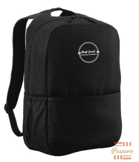 Plain Black Unisex Backpack - Lightweight School Work Travel Bag