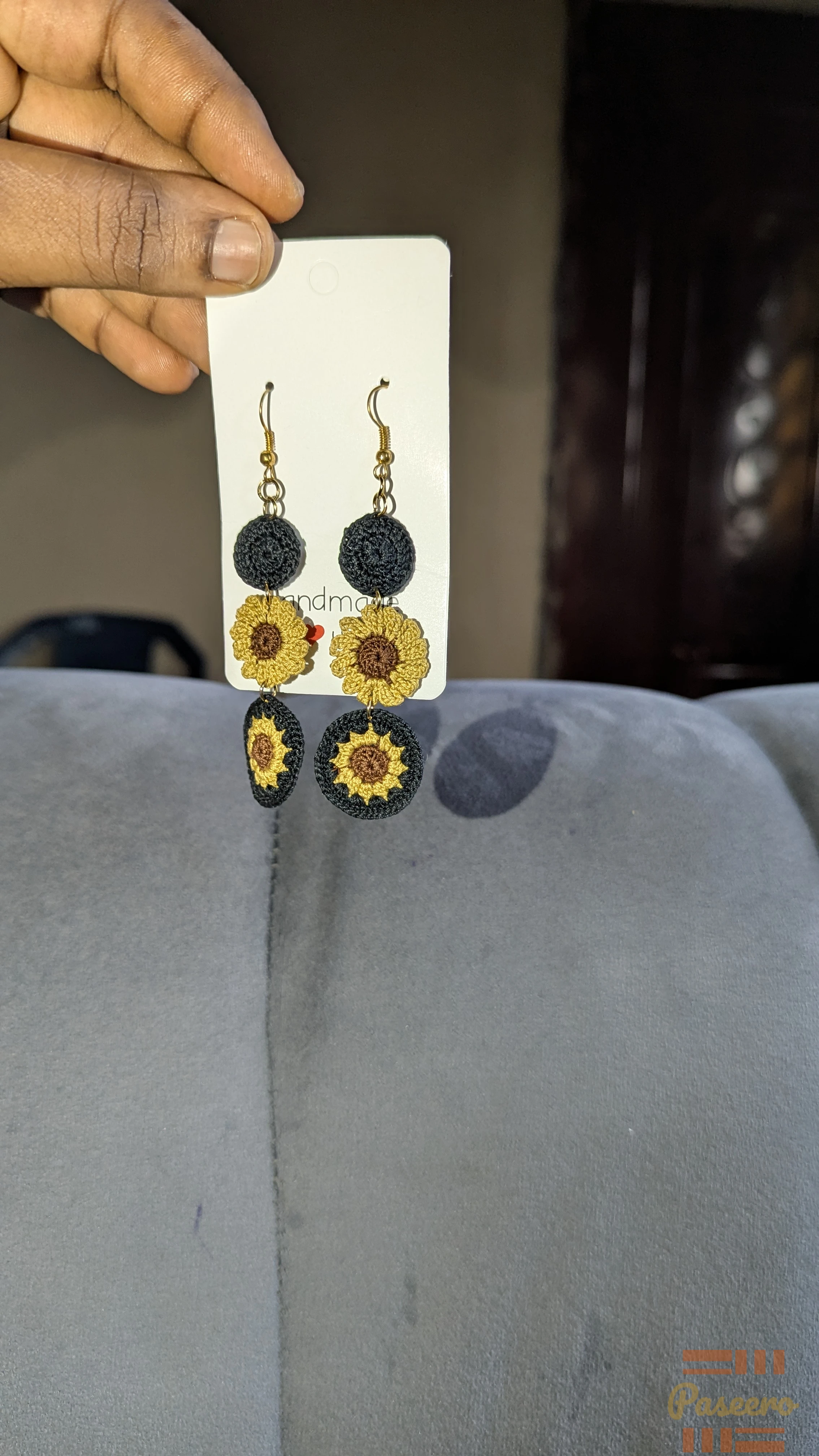 Daisy crochet earring3