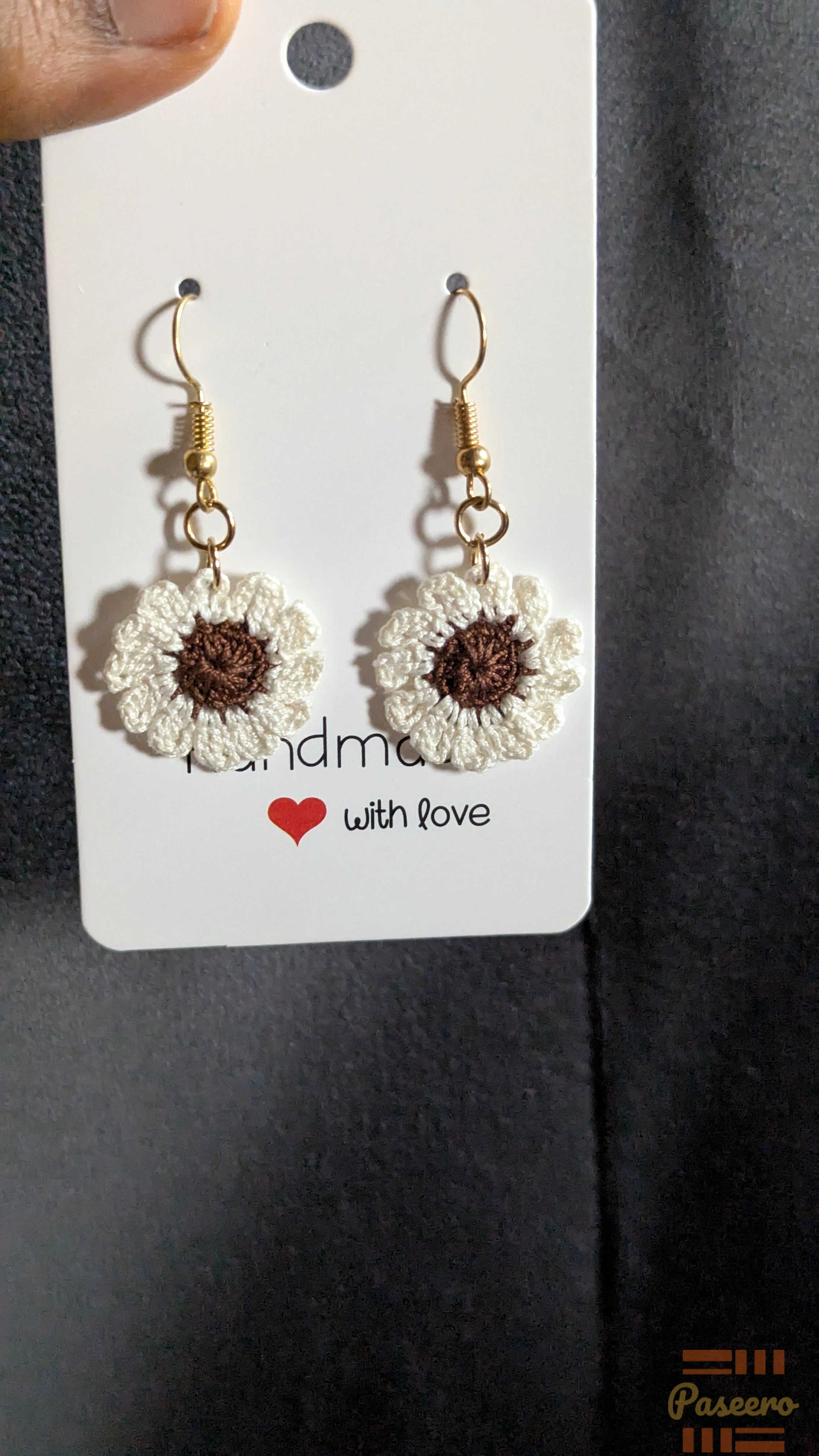 Daisy crochet earring2