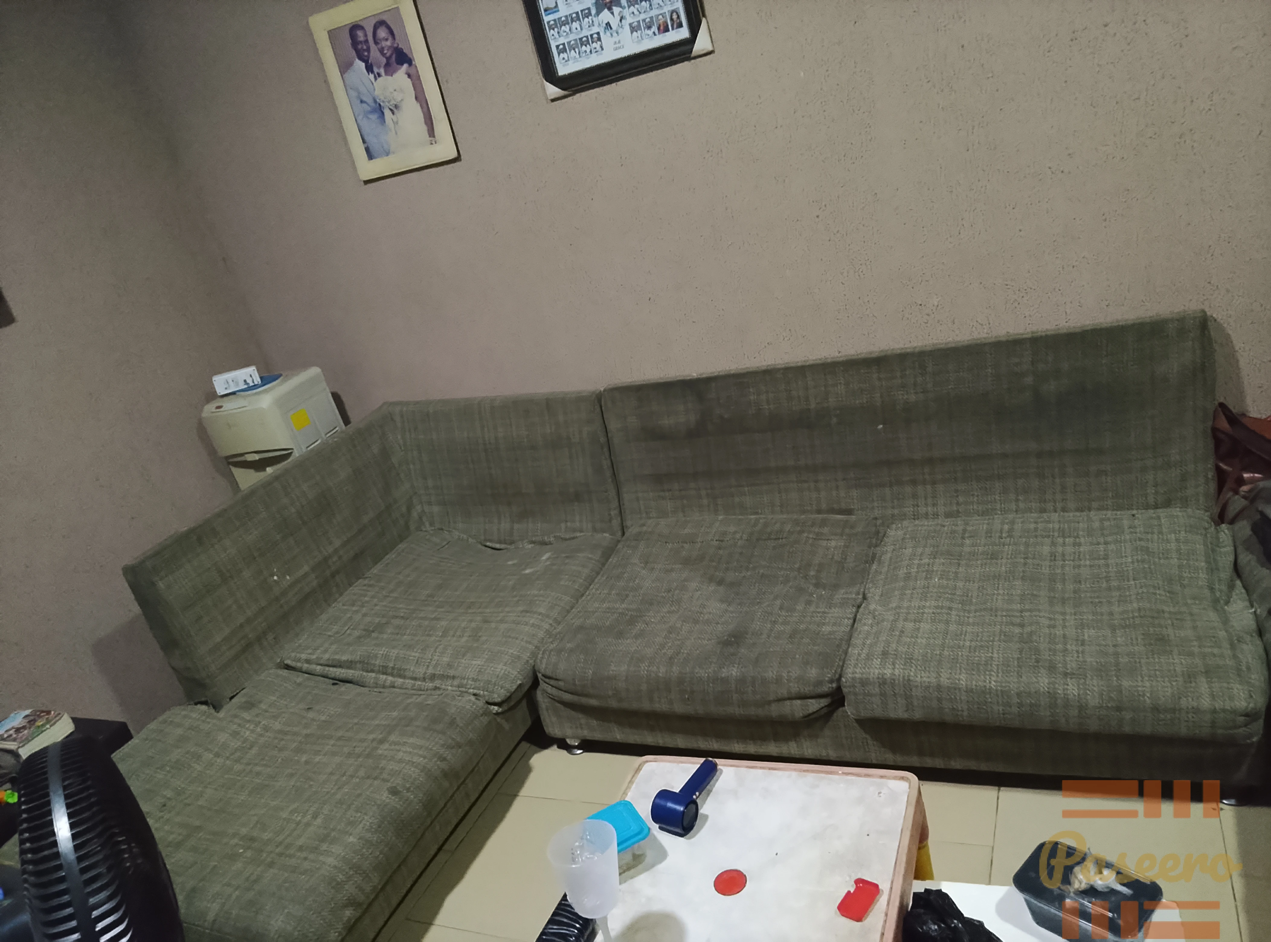 Used 2 double seater L-shaped Sofa1