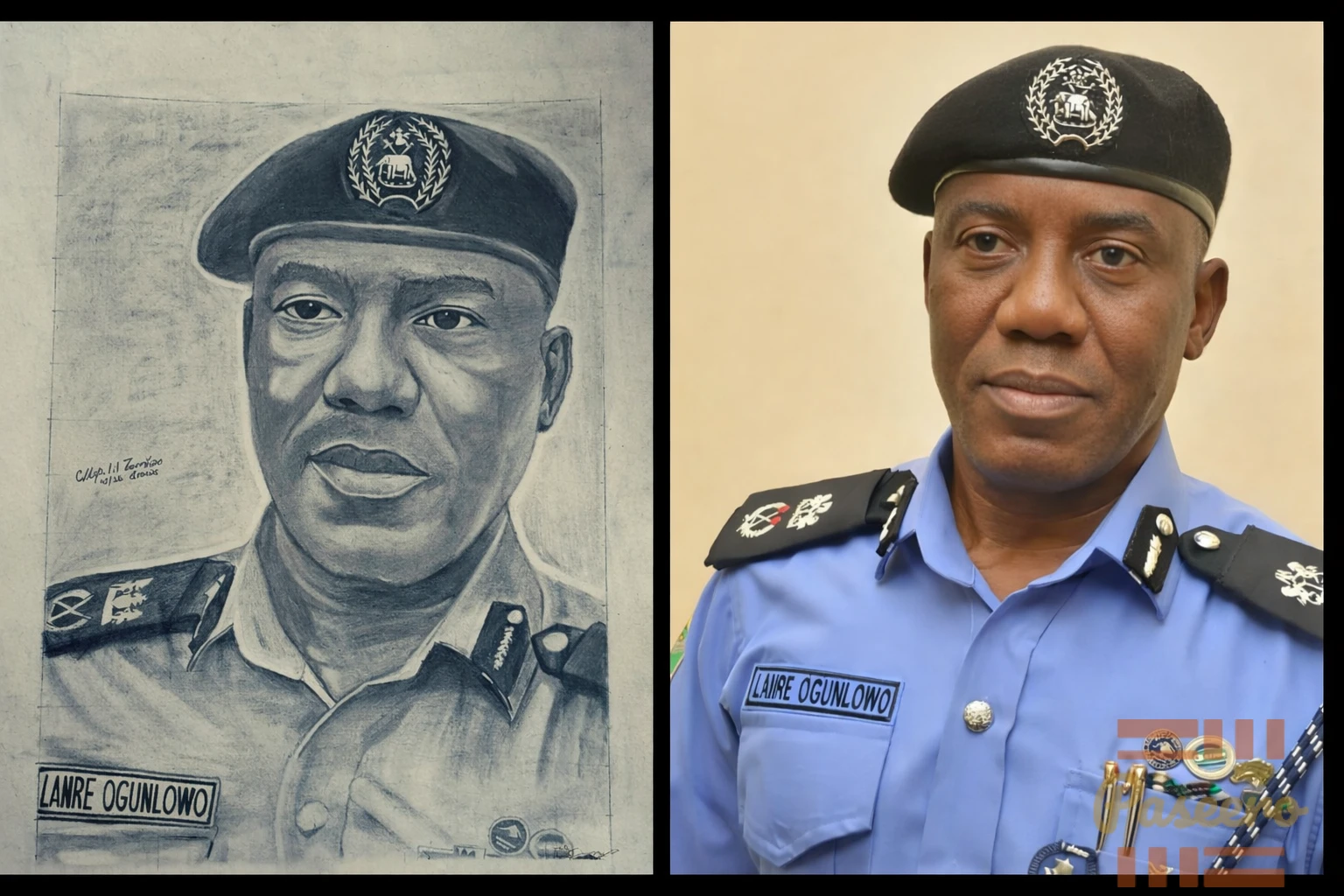 Framed A3 sized pencil portraits artwork for 25k–waybill charges1