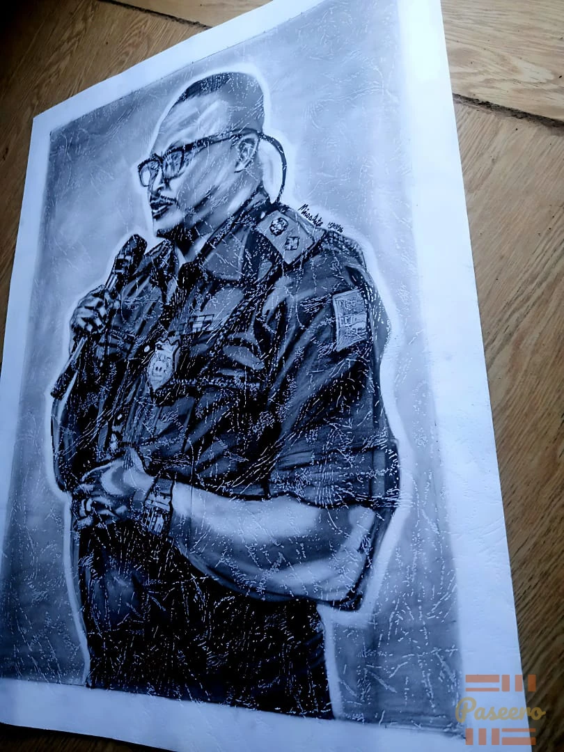 Framed A3 sized pencil portraits artwork for 25k–waybill charges2