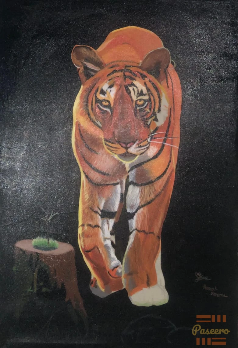 Original Tiger Canvas Painting by Pascal | Bold Wildlife