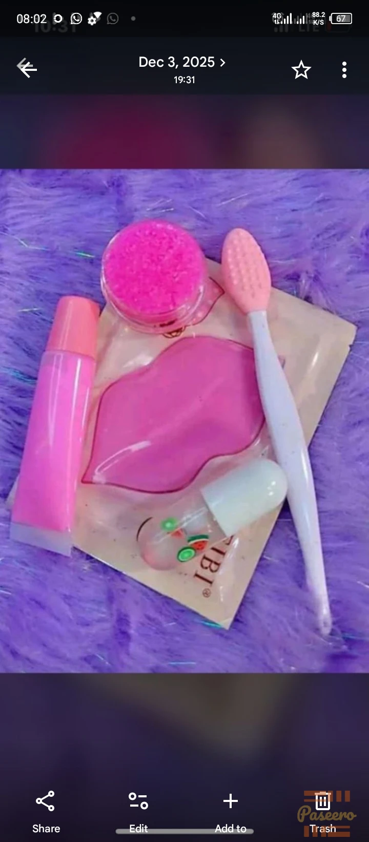 Pink lip balm and lip scrub2