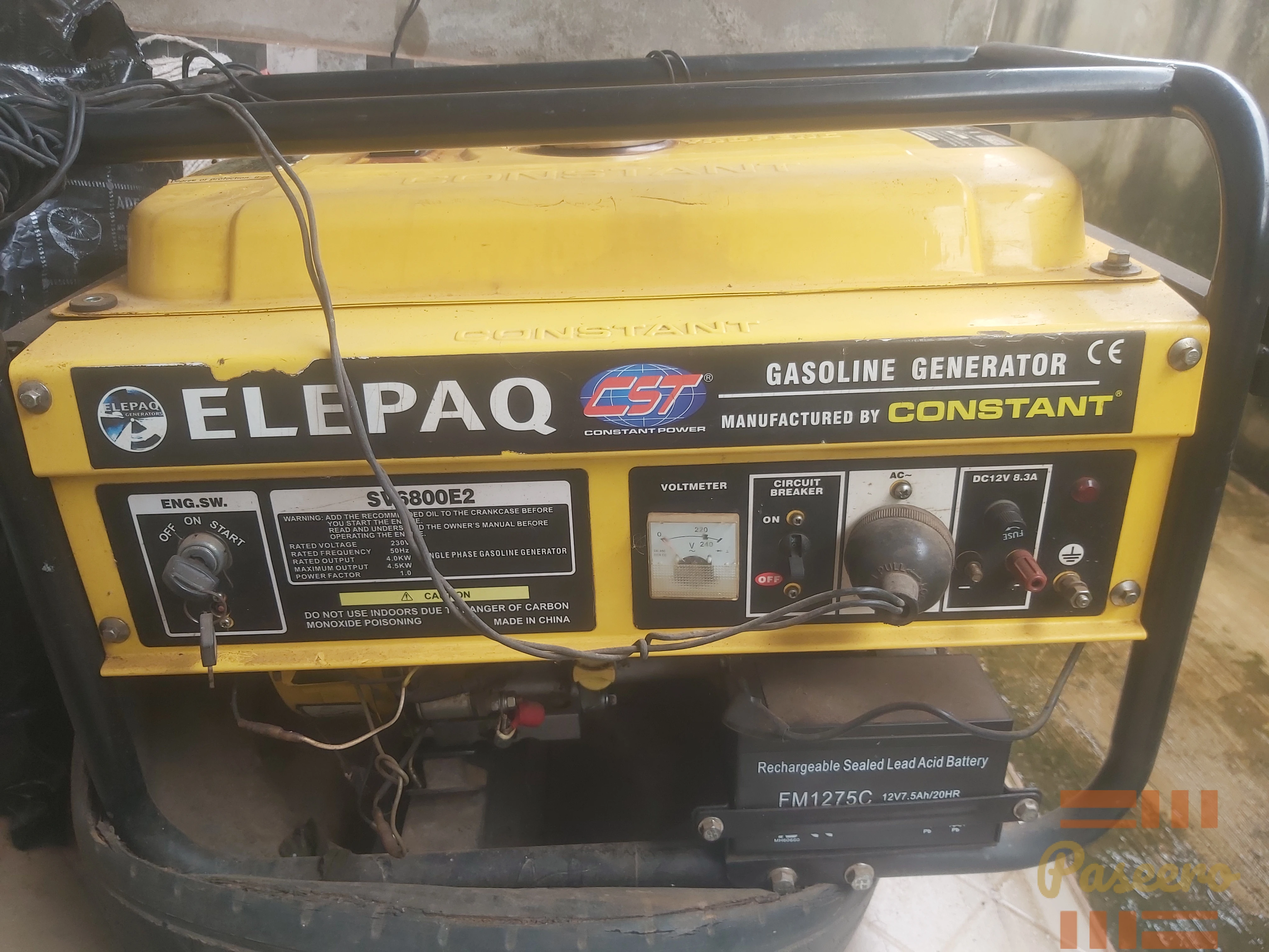 Used Elepaq SV6800E2, 4.5KVA Generator for sell