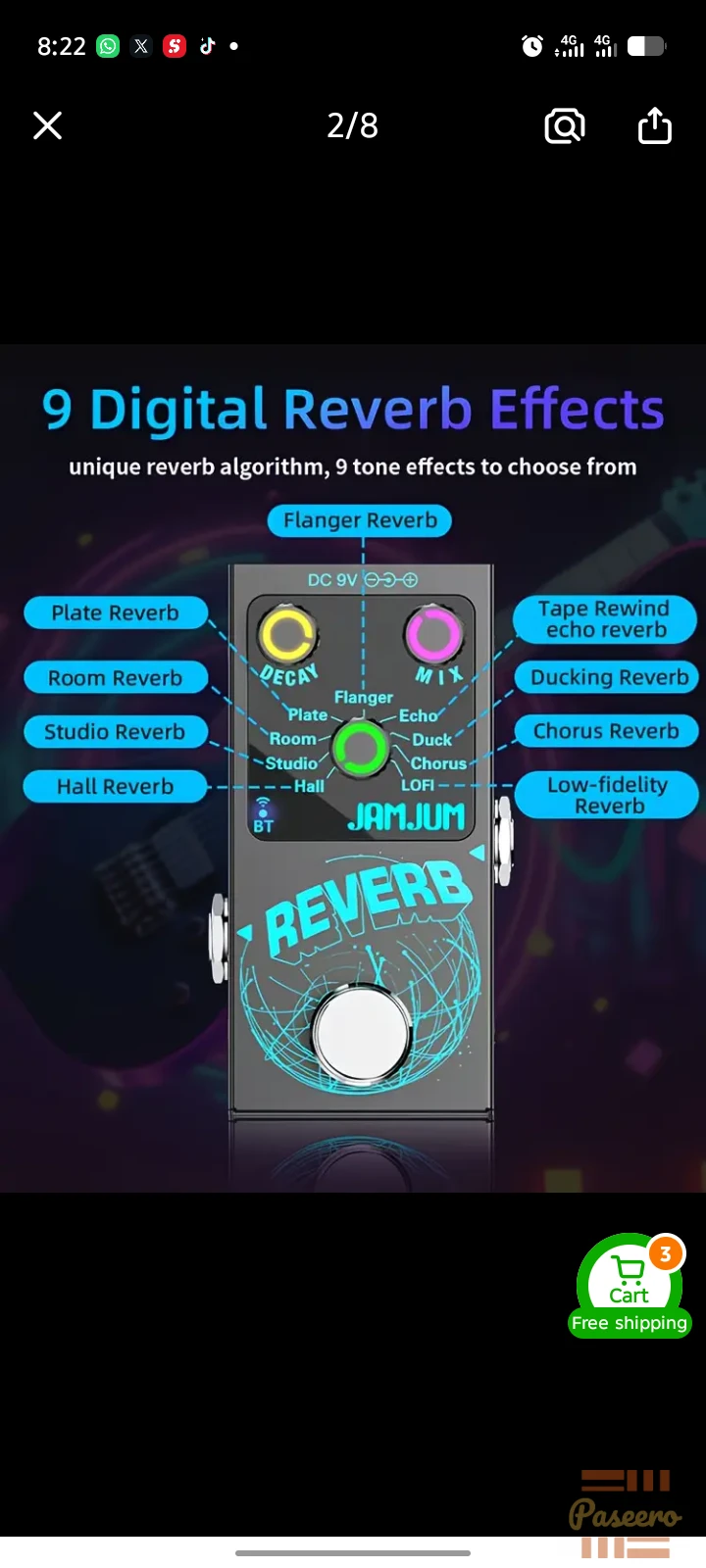 REVERB EFFECT FOR GUITAR AND SAXOPHONE PLAYERS