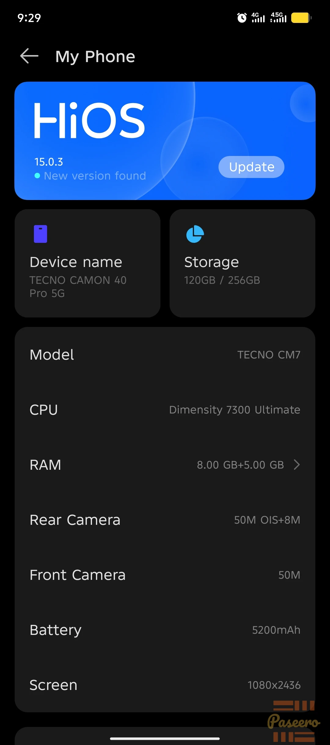 Tecno camon 40 Pro 5g phone3
