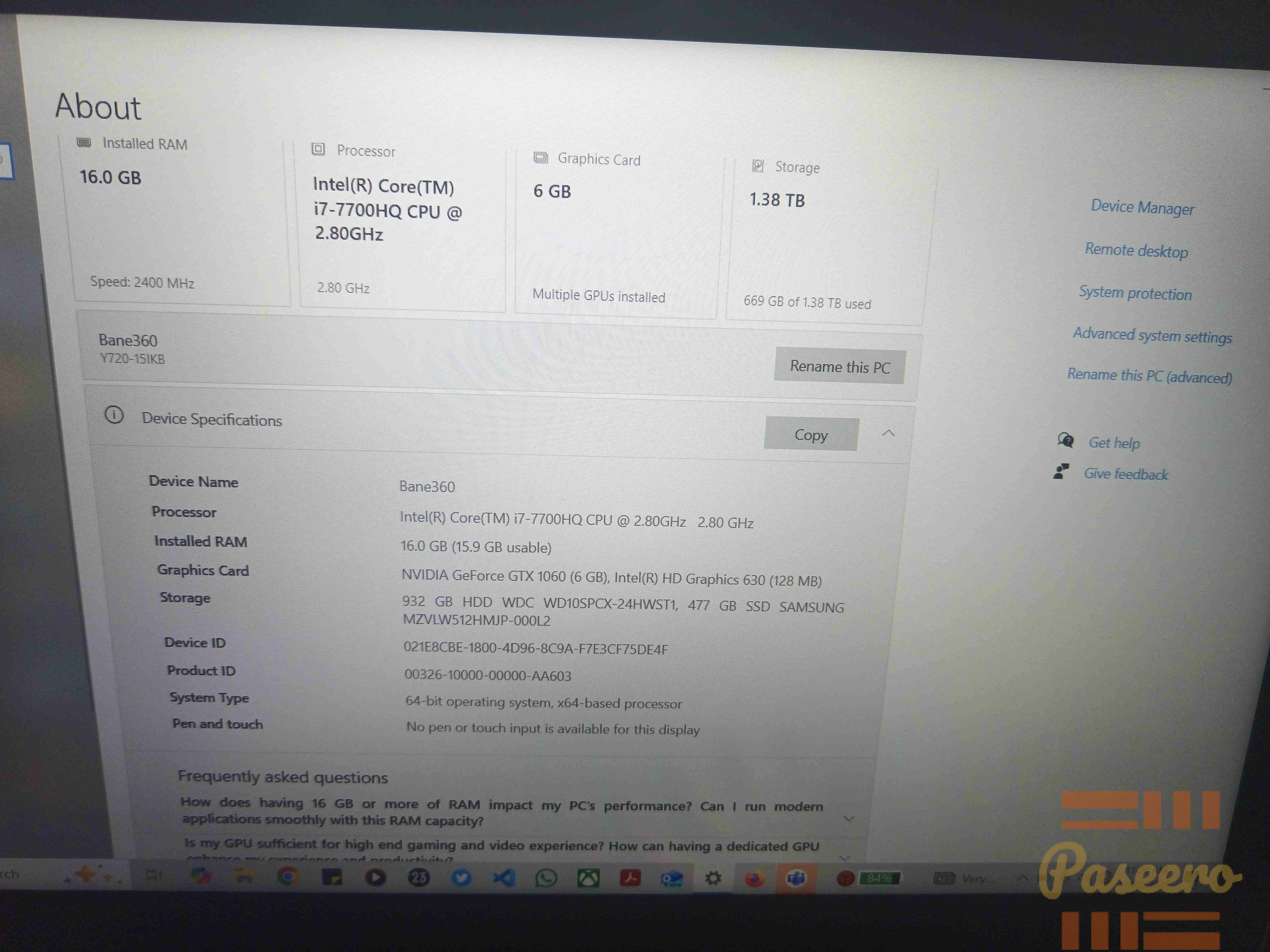 Lenovo legion Y720 laptop1