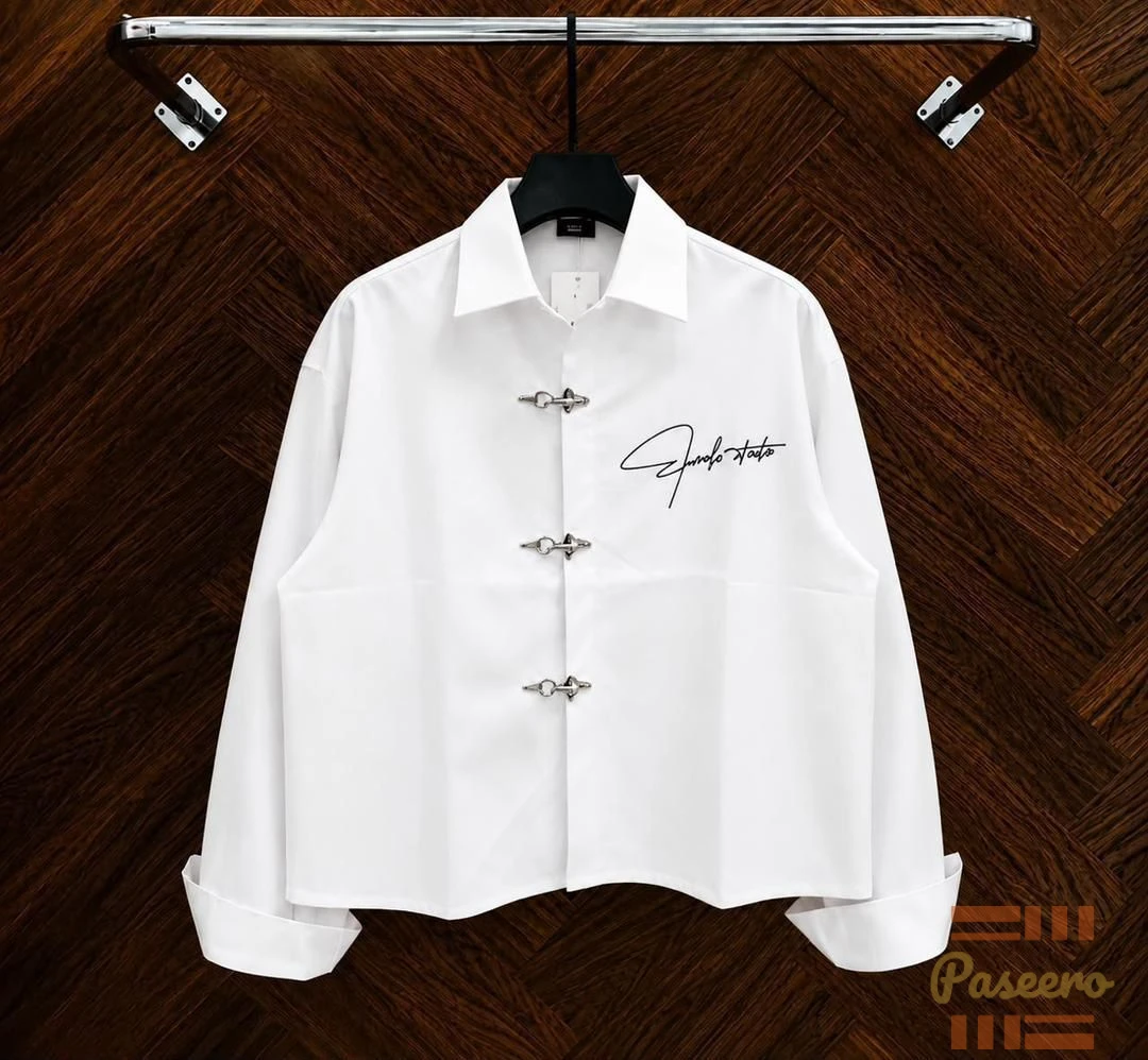 Women's camp collar button up shirt