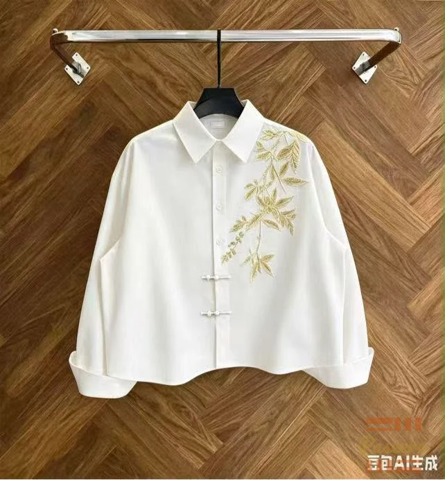 Women's camp collar button up shirt3