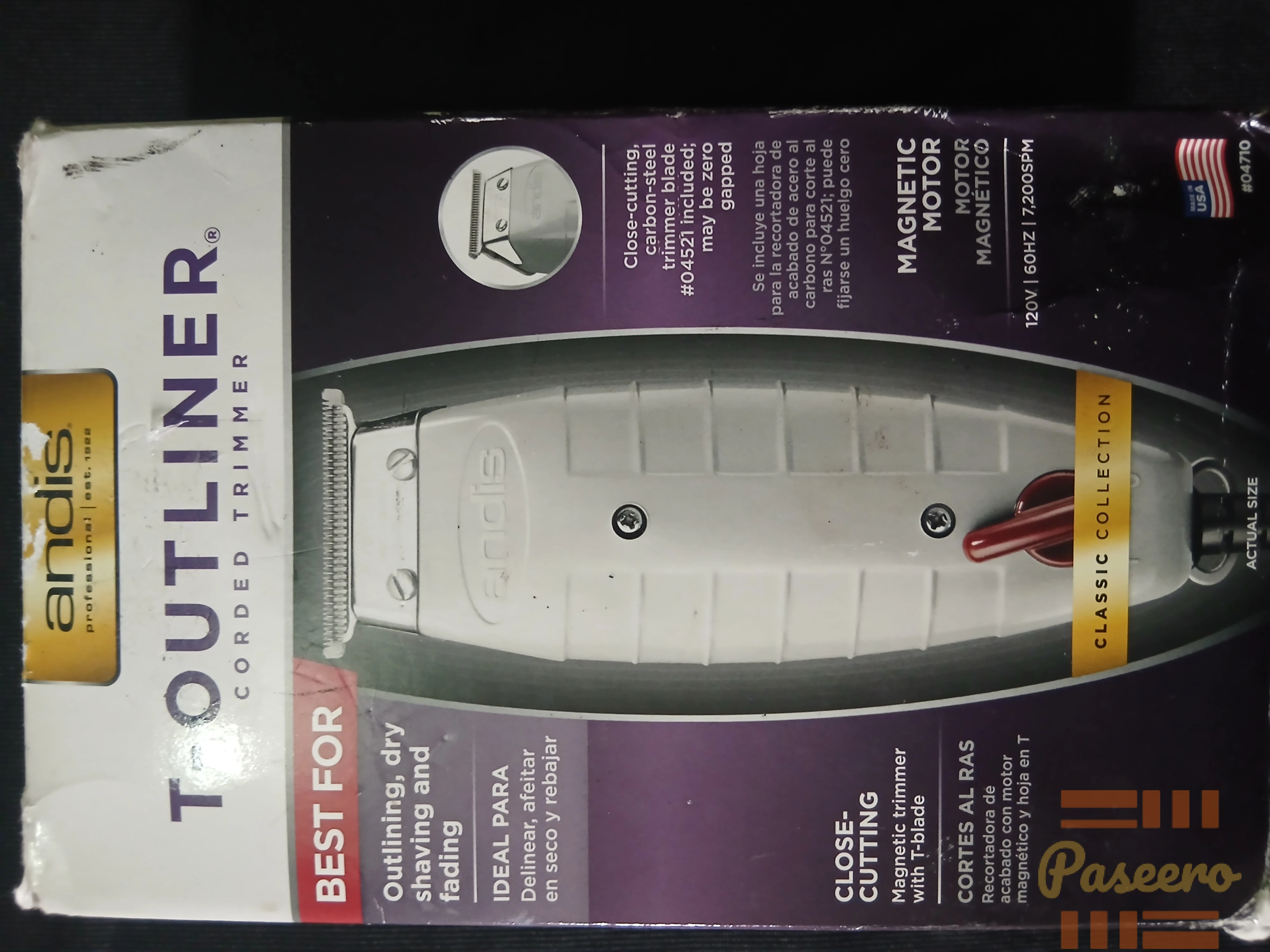 Andis T-outliner trimmer 100-200v for professional barber